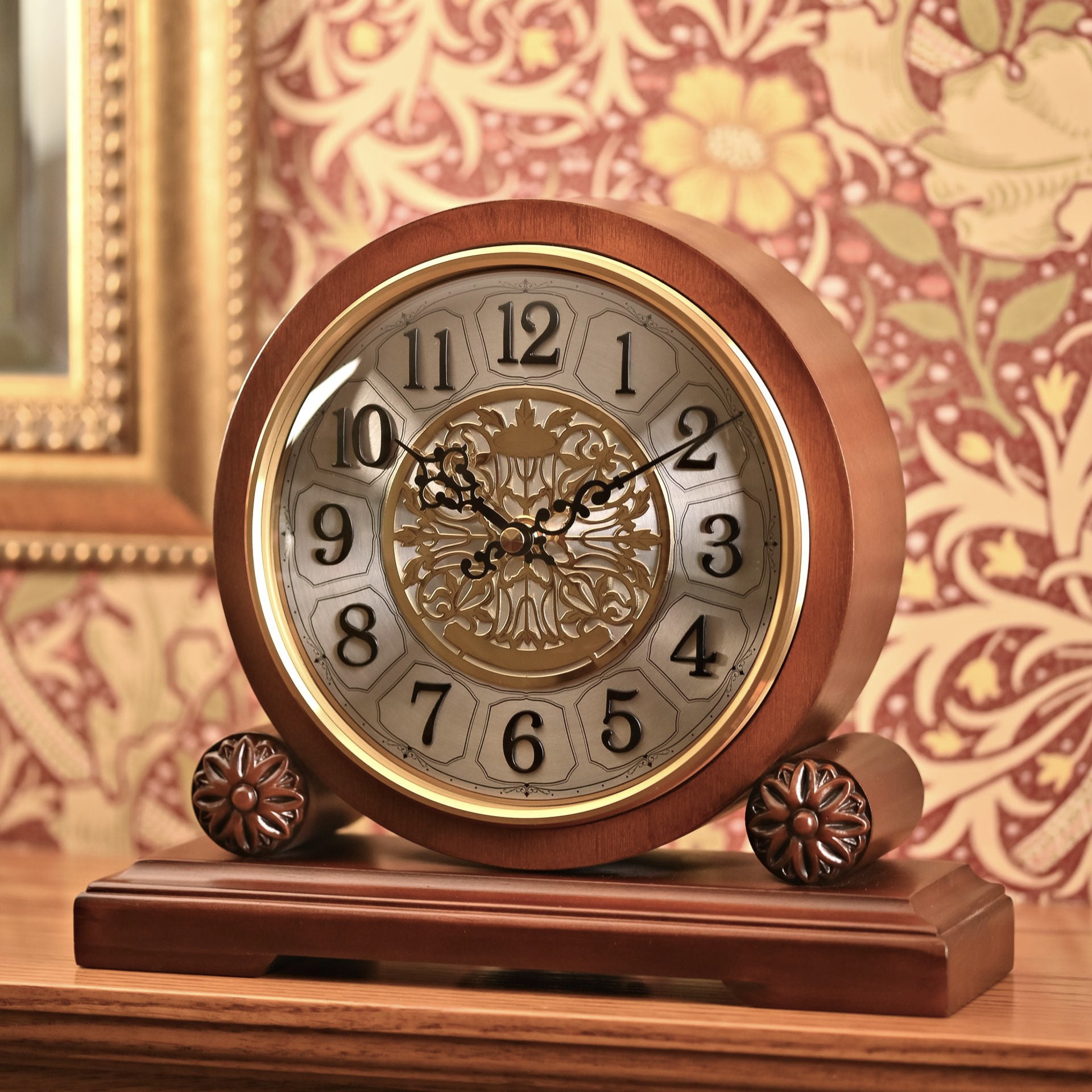 WM. Widdop Walnut Chiming Westminster Mantel Clock