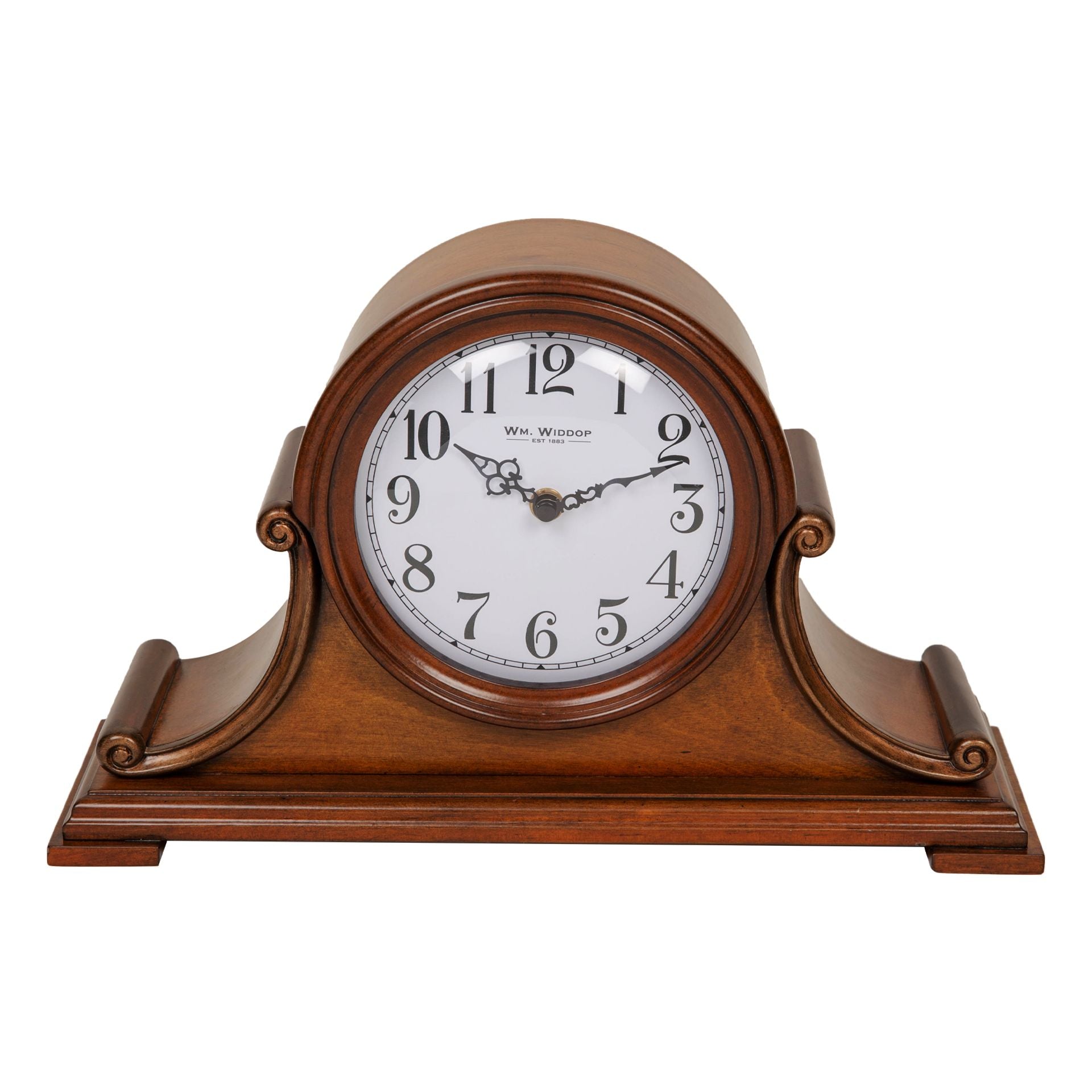 WM. Widdop Mahogany Finish Napoleon Mantel Clock