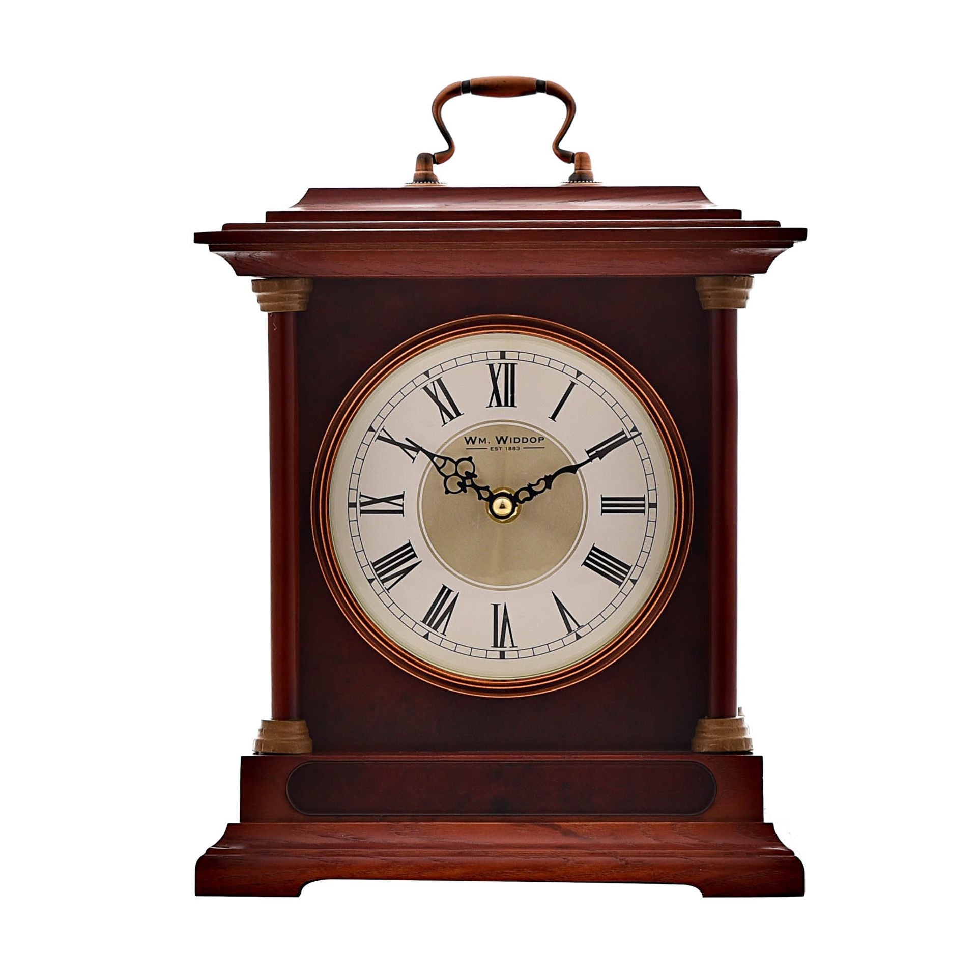 WM. Widdop Wooden Carriage Mantel Clock
