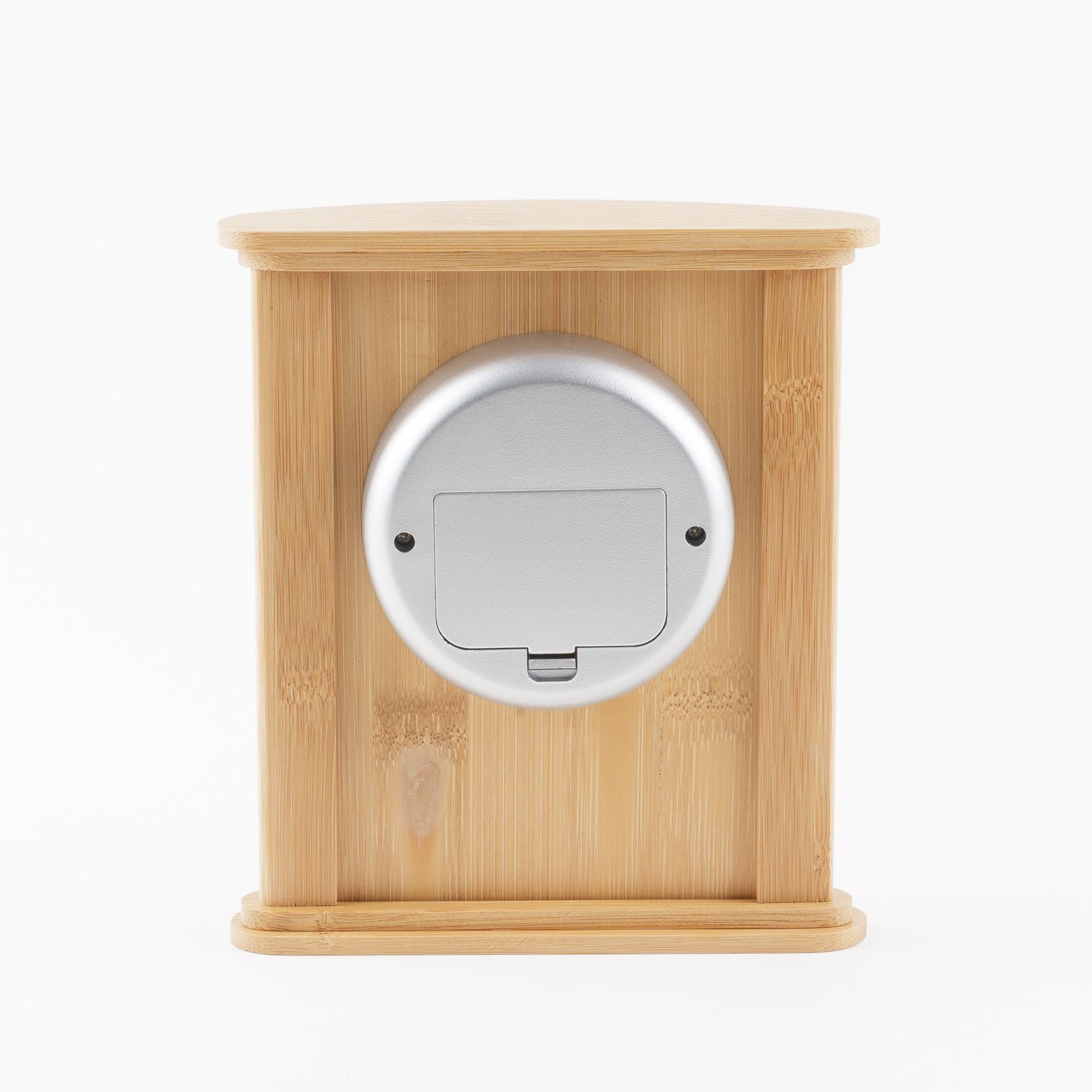 WM. Widdop Bamboo Wooden Curved Rectangular Mantel Clock