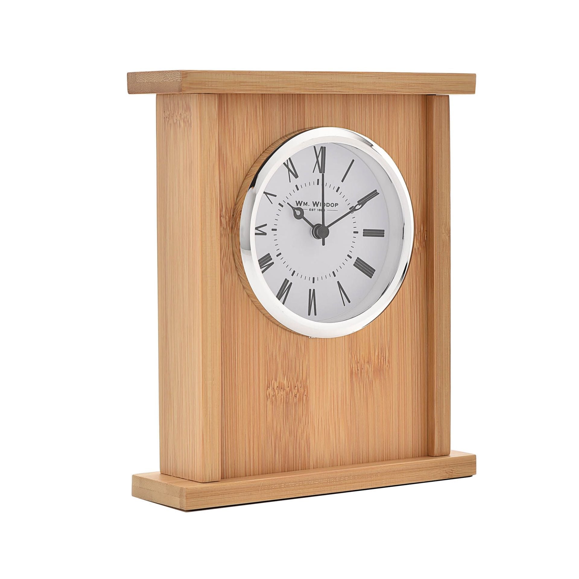 WM. Widdop Wooden Rectangular Mantel Clock