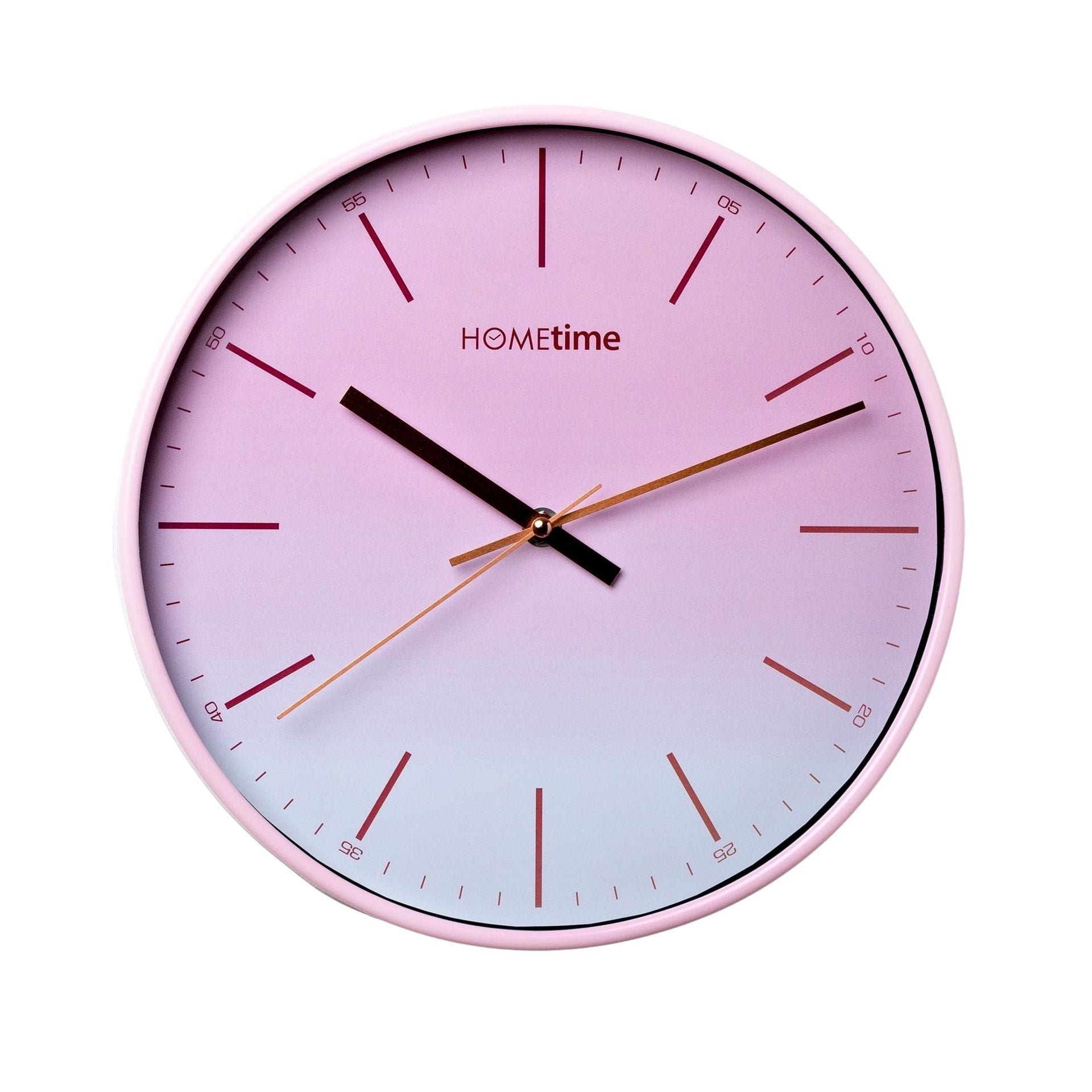 Hometime Round Wall Clock Ombre Blush Foil Numbers