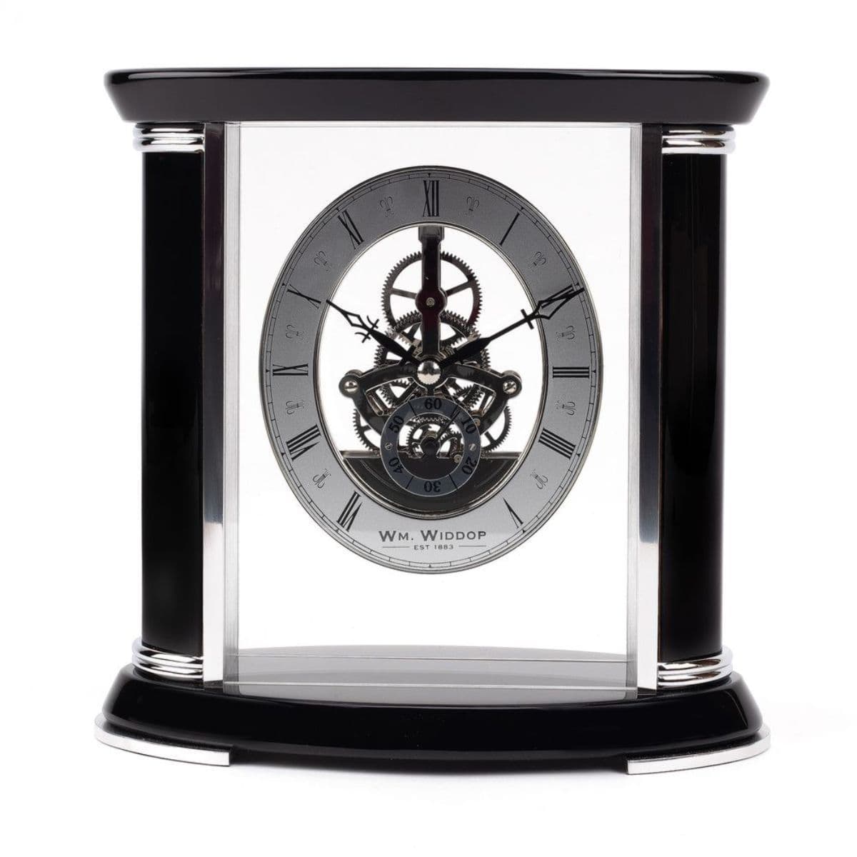 Wm.Widdop Piano Wood Skeleton Movement Mantel Clock – Arthur Cameron