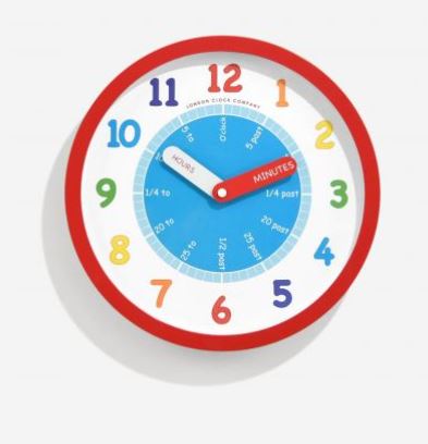 Children's Tell The Time Red Wall Clock