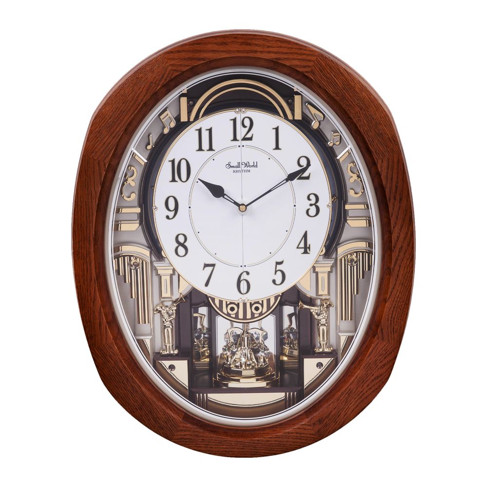 Rhythm Small World Wooden Magic Motion Musical Wall Clock 4MH414WR06 ...