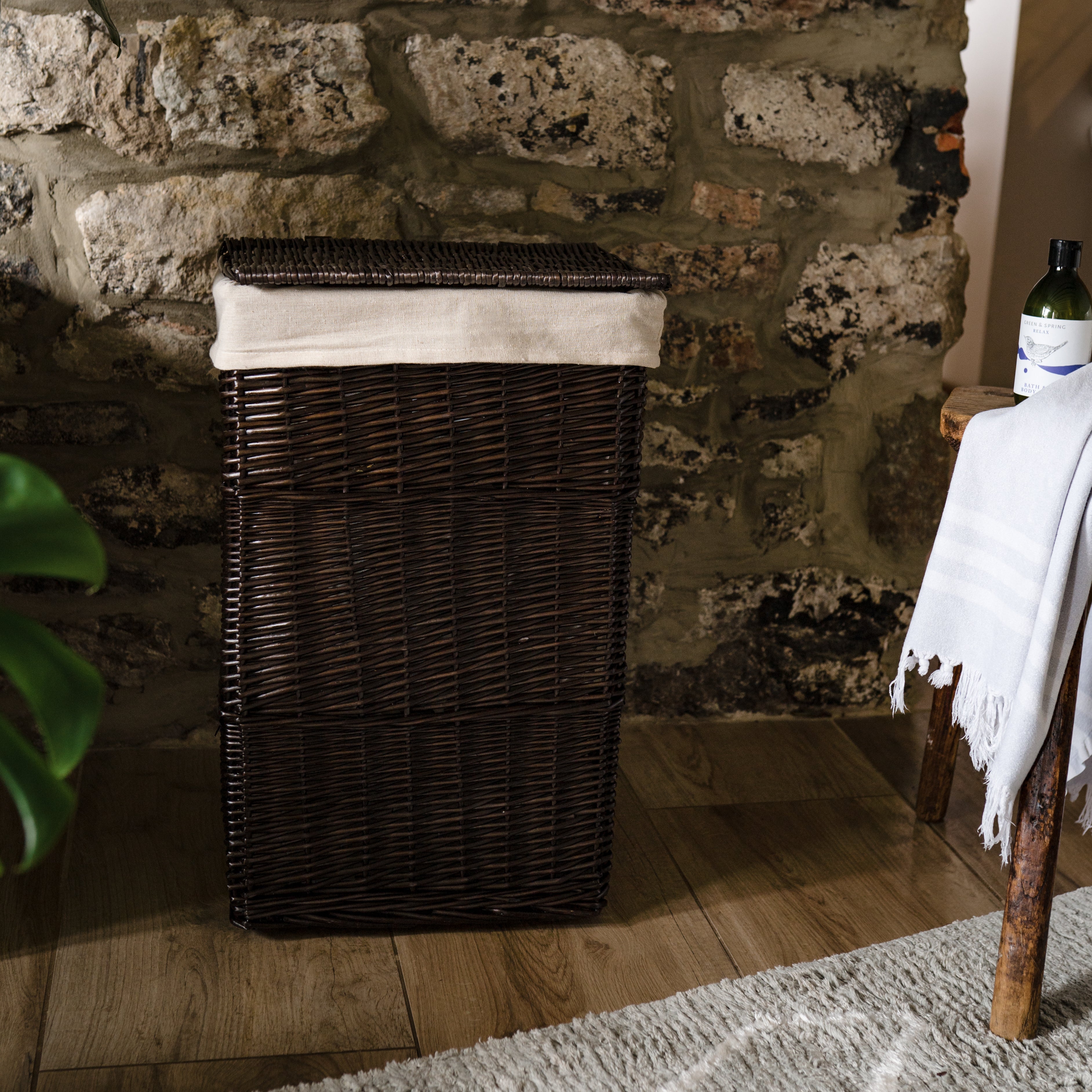 Tall Natural Brown Wicker Laundry Basket with Lid – Arthur Cameron