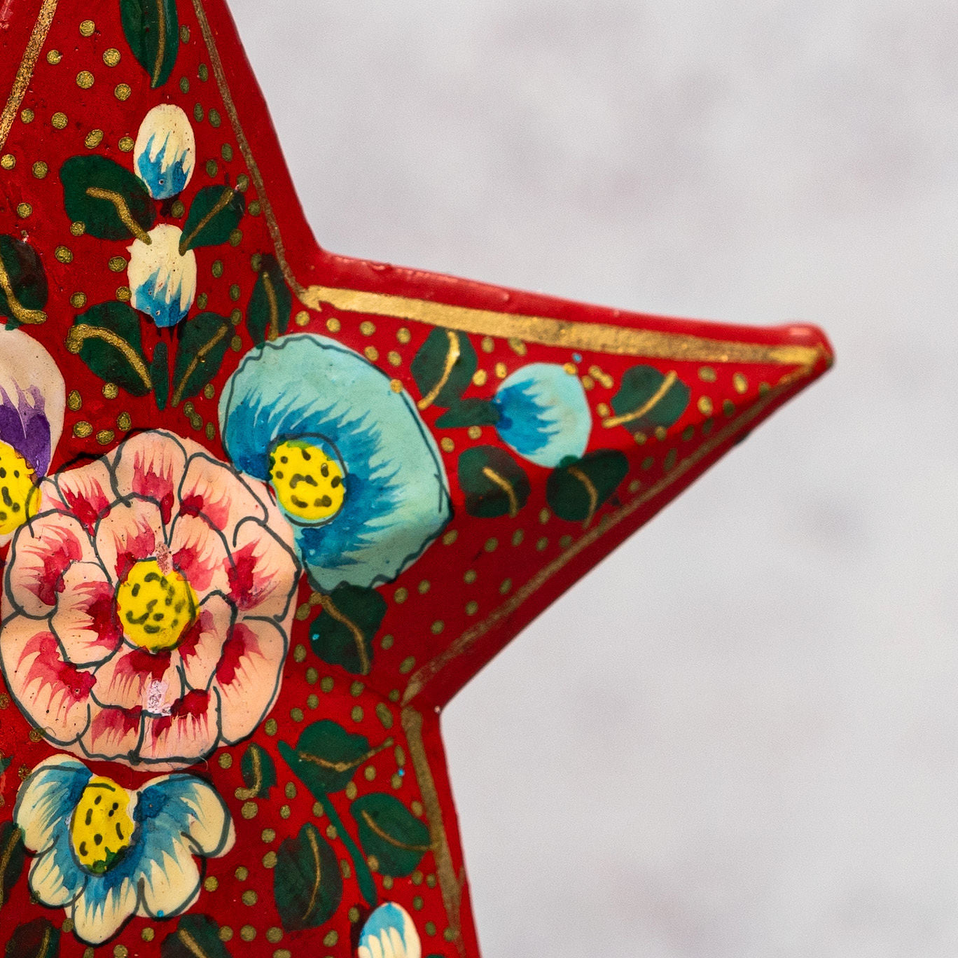 Red Indian Floral 3D Hanging Star