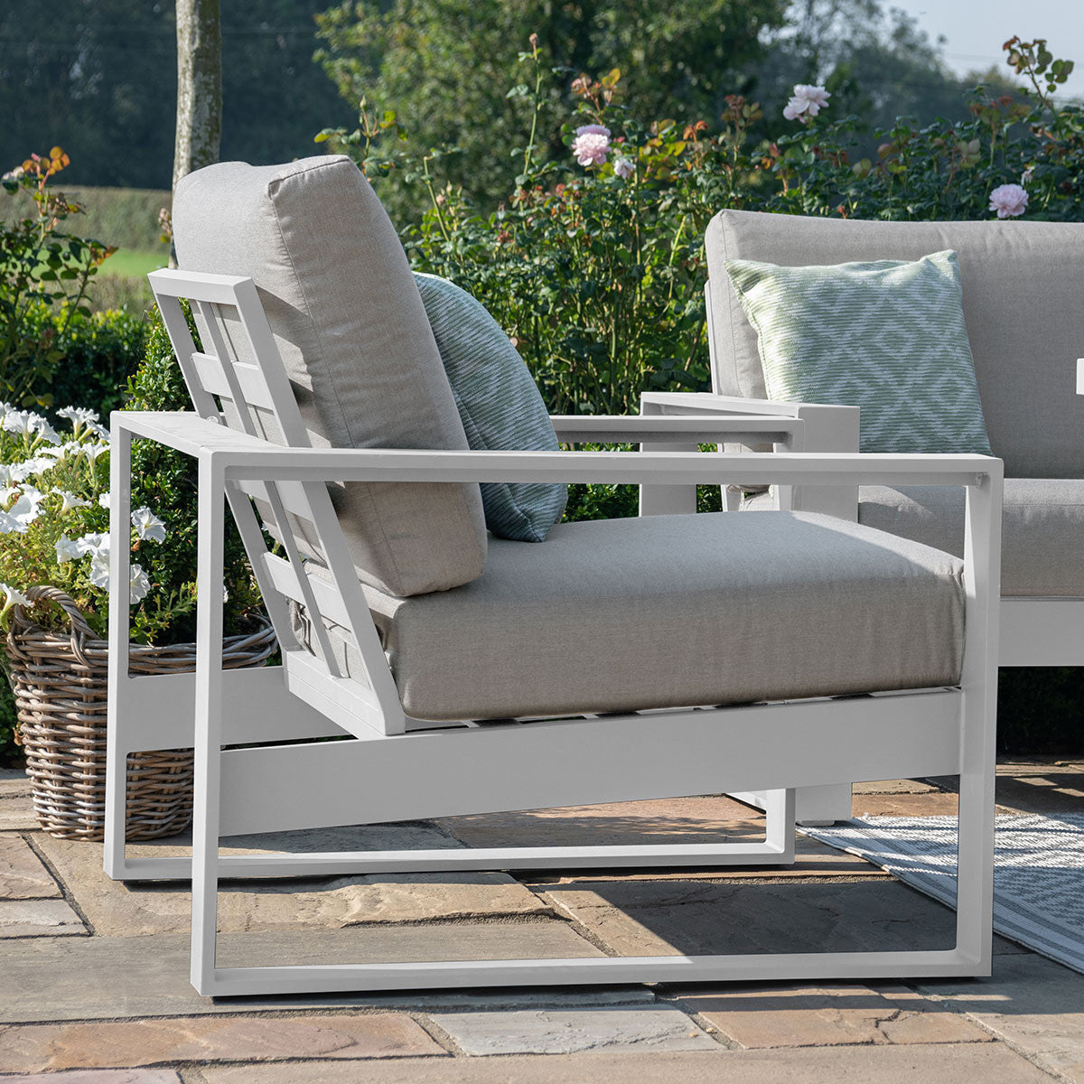 Amalfi Fabric 3 Seat Sofa Set With Rising Table