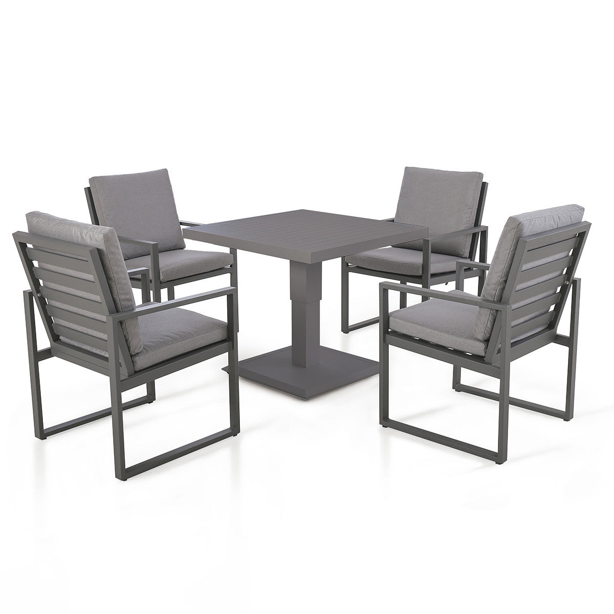 Amalfi 4 Seat Square Fabric Dining Set with Rising Table
