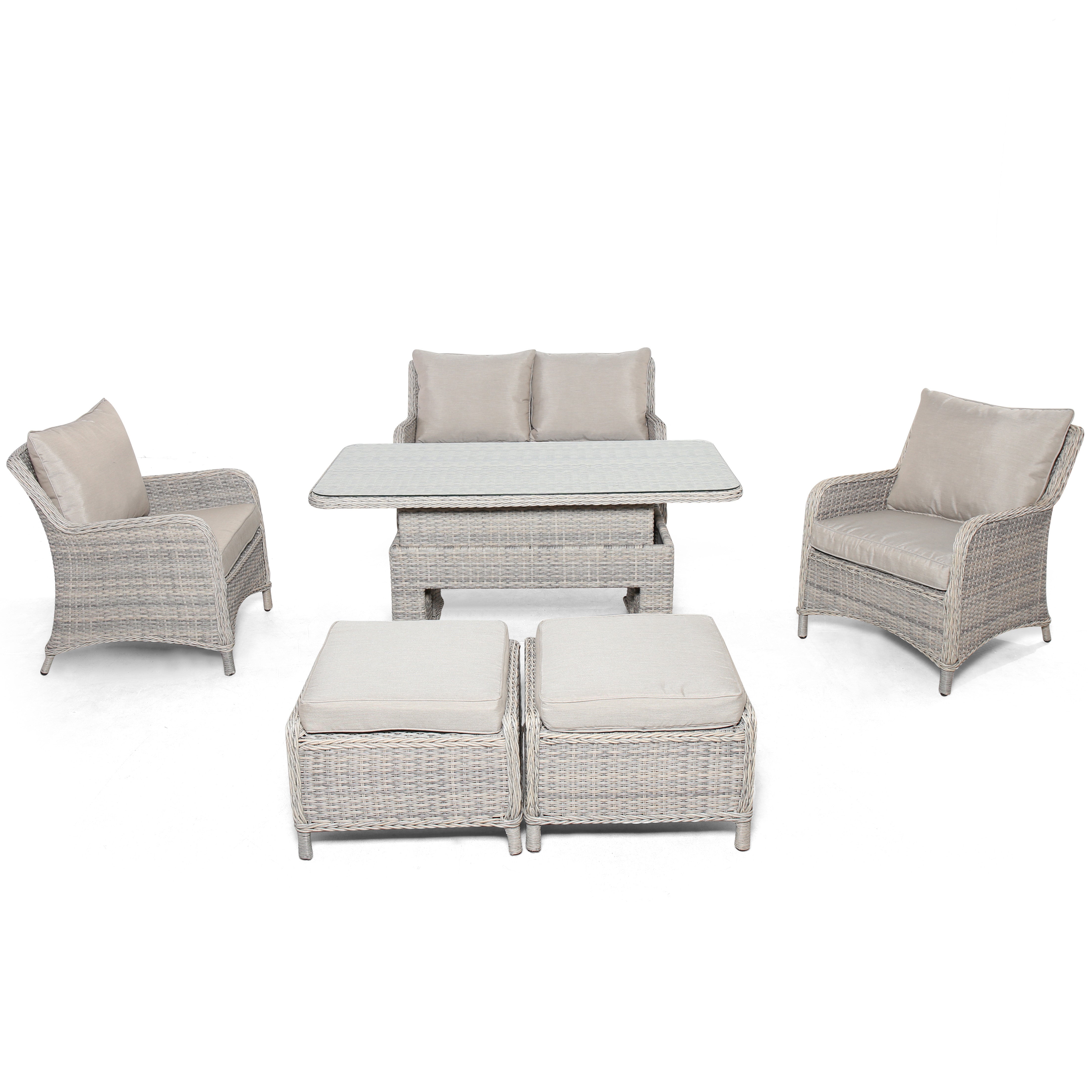 Cotswold Rattan 2 Seat Sofa Dining with Rising Table