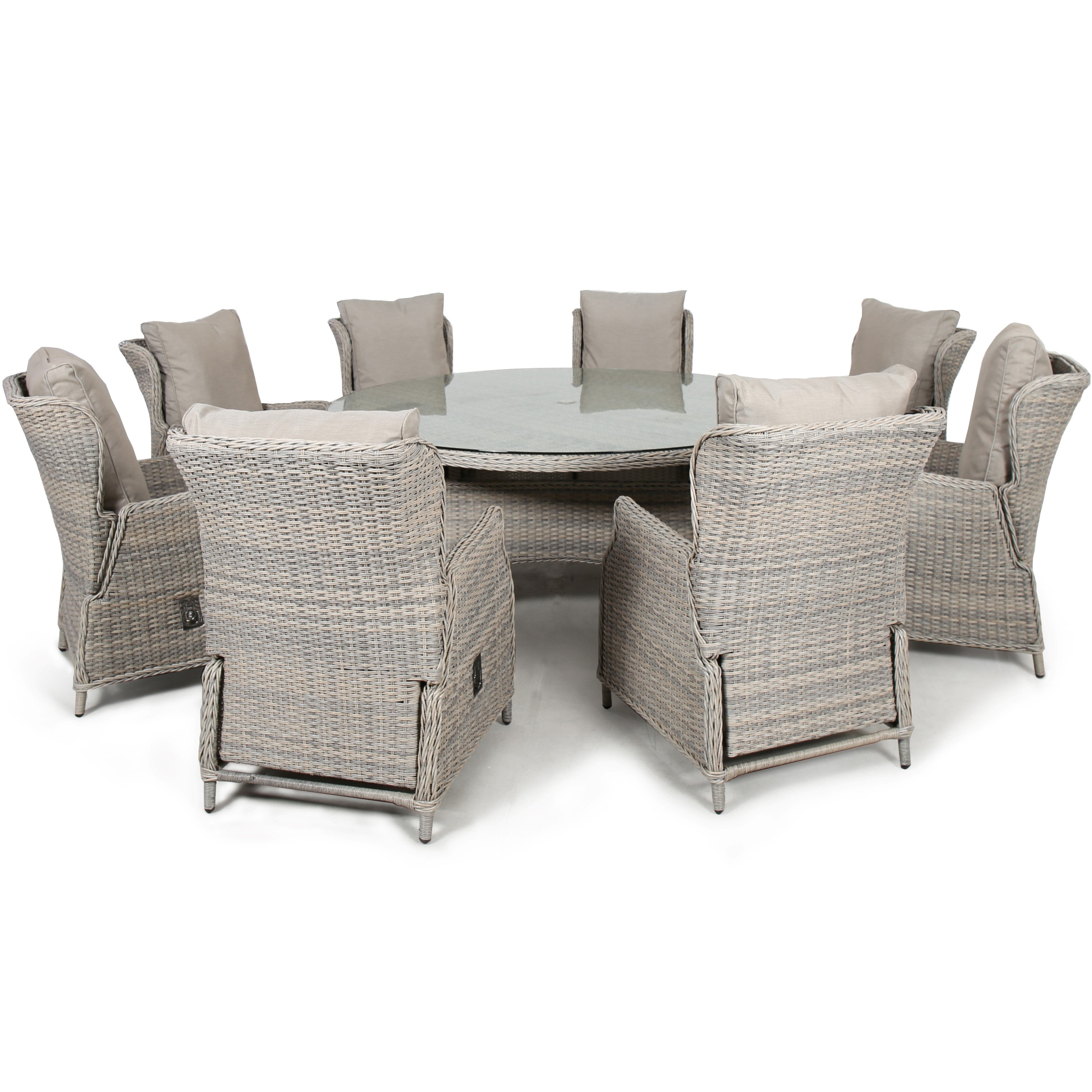 Cotswold Rattan Reclining 8 Seat Round Dining Set