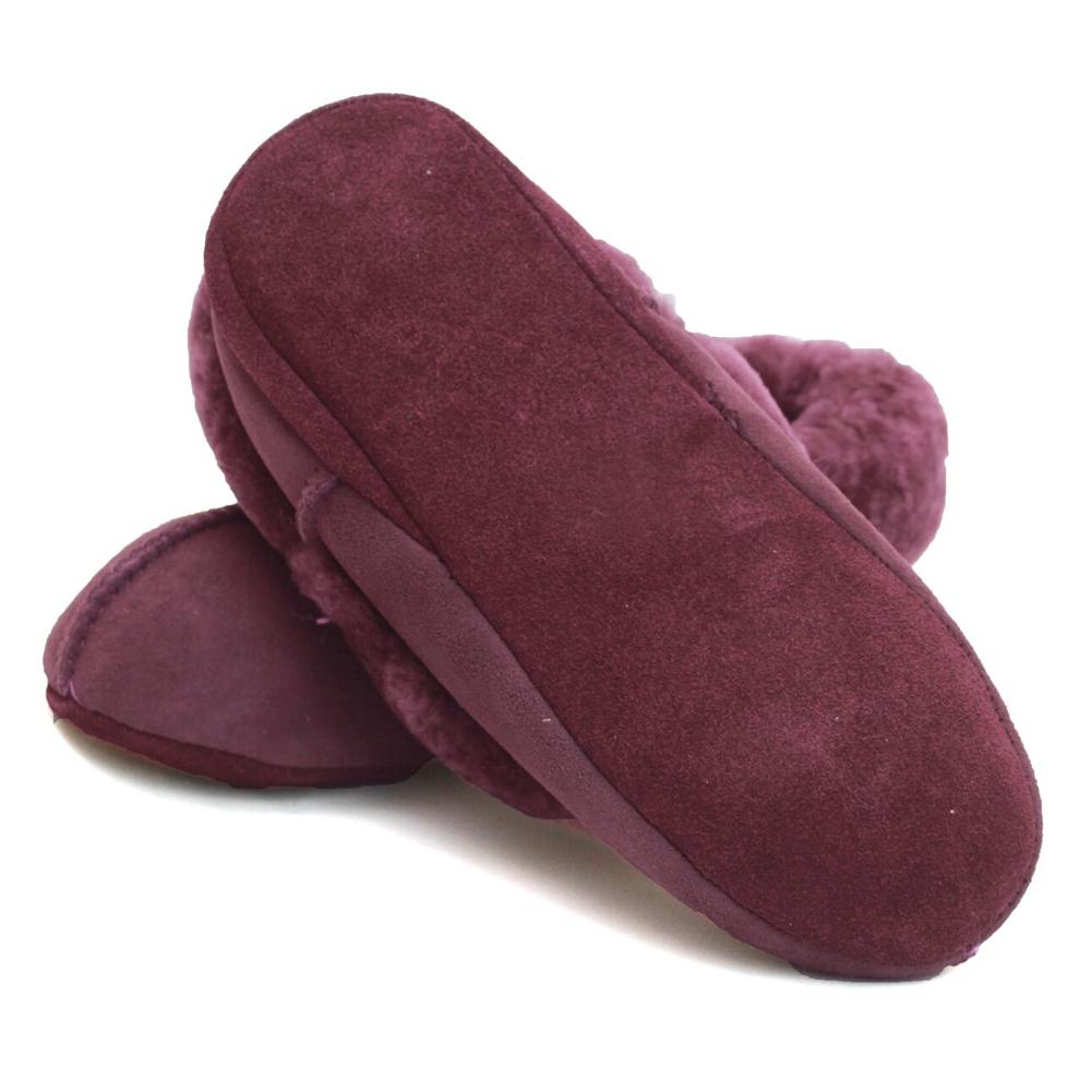 Deluxe Ladies 'Amelia' Sheepskin Slippers - Plum