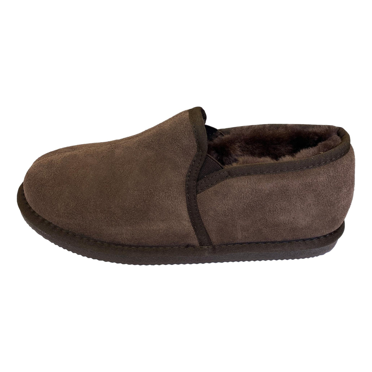 Deluxe Mens 'Sam' Sheepskin Slippers with Hard Sole - Chocolate ...