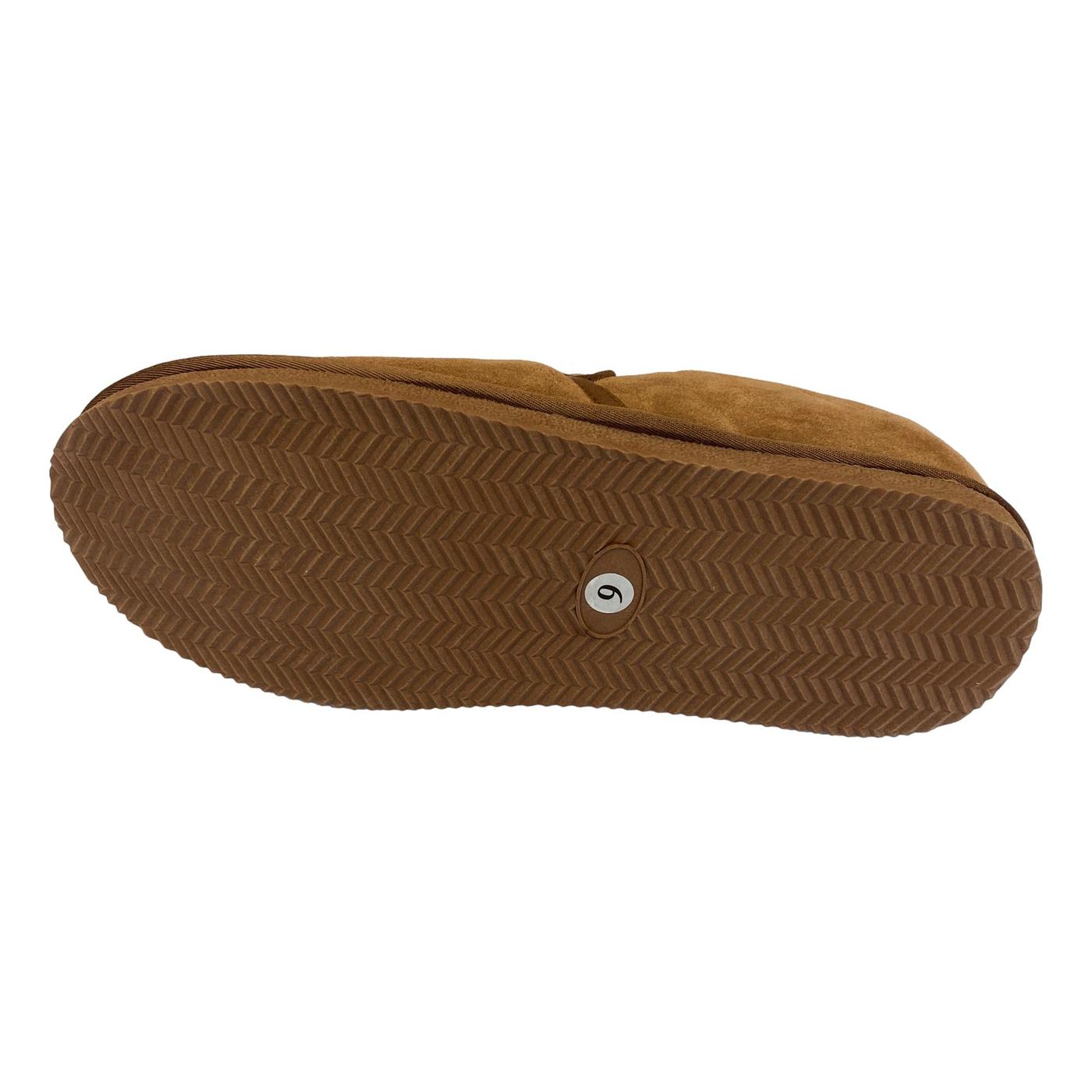 Deluxe Mens 'Elliot' Lambswool Slippers with Hard Sole - Chestnut