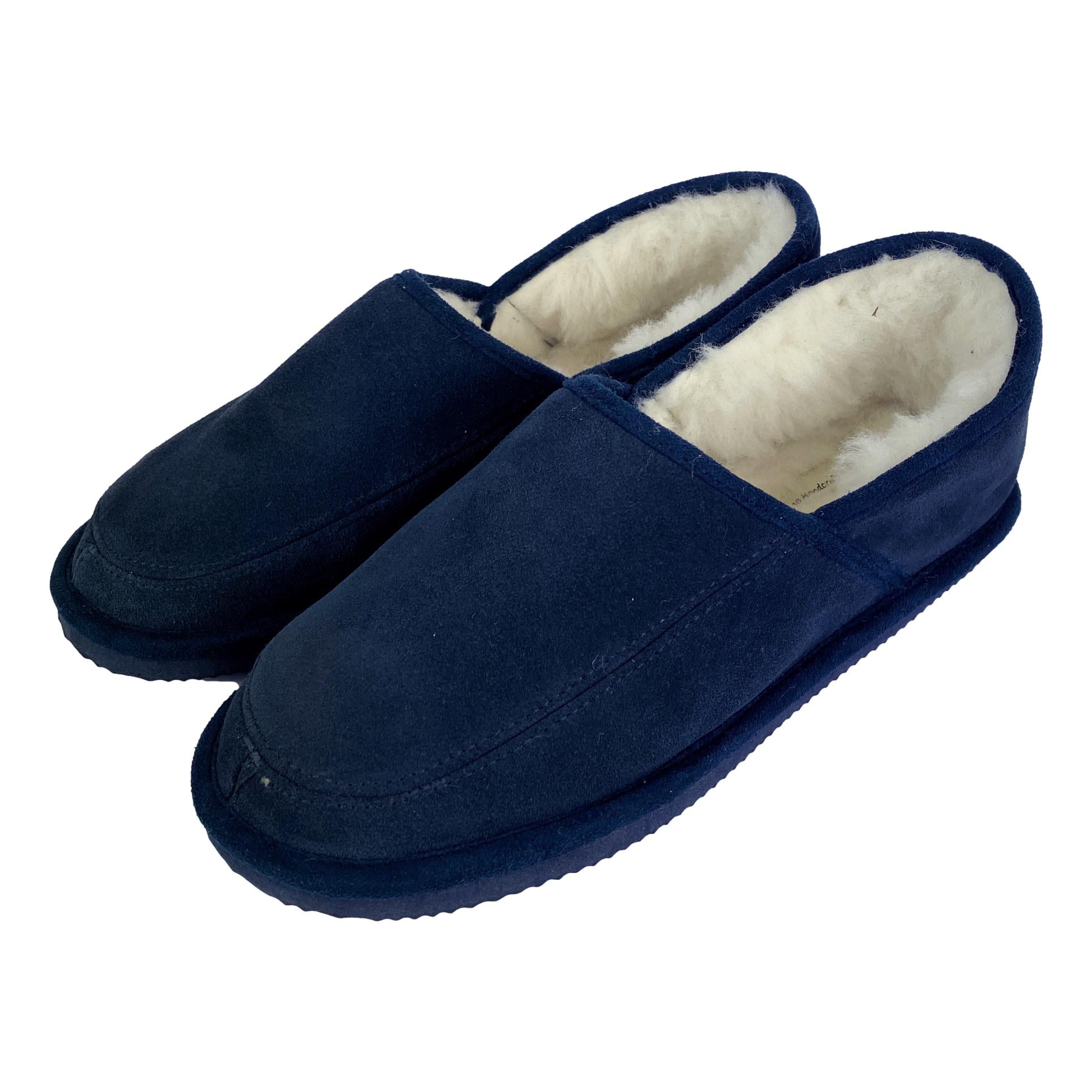 Men's 'Dominic' Lambswool Slippers - Navy