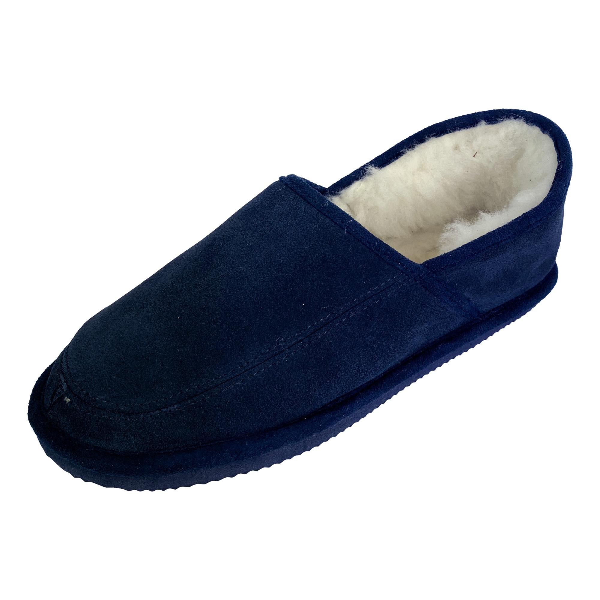 Men's 'Dominic' Lambswool Slippers - Navy