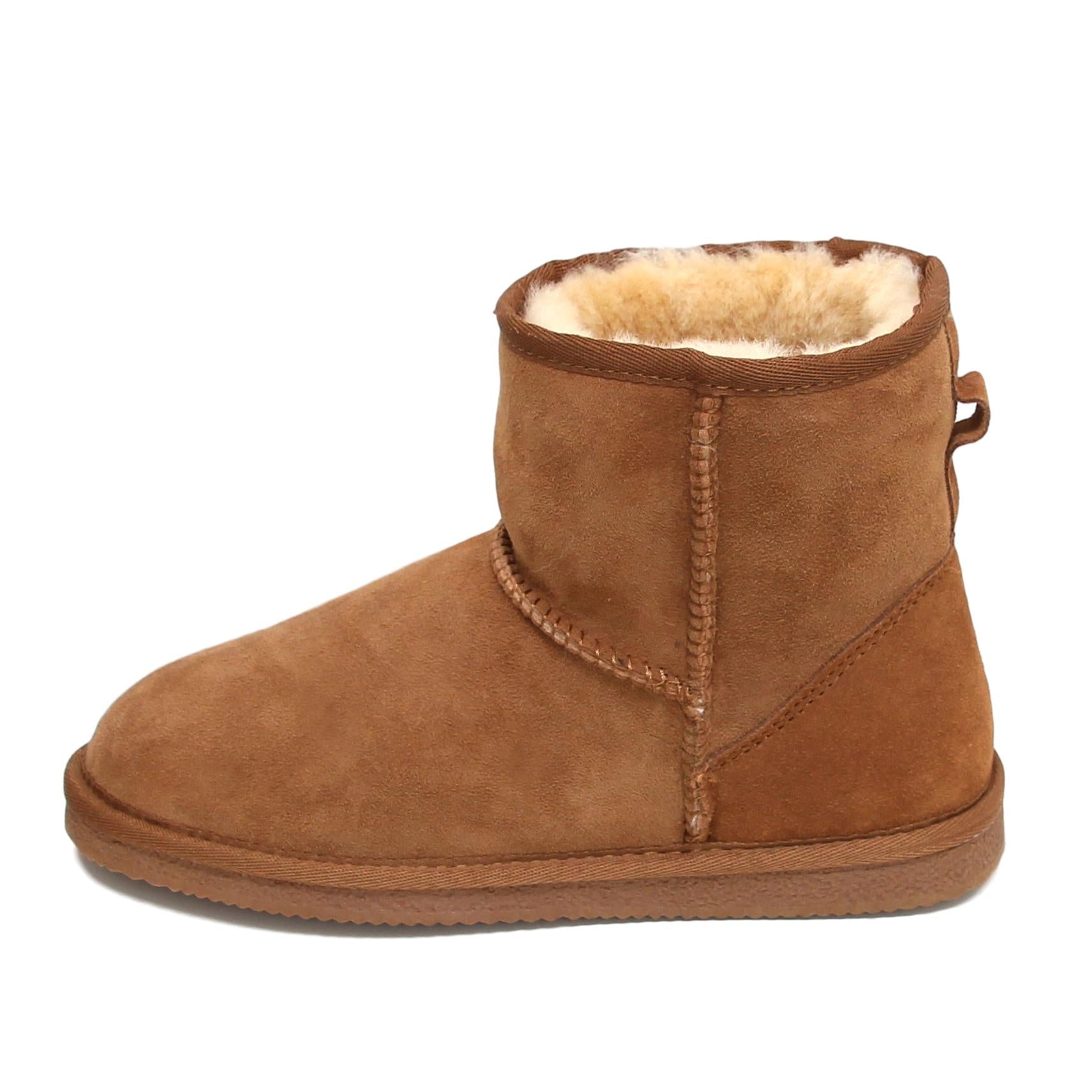 Deluxe Ladies 'Megan' Sheepskin Ankle Boots Chestnut