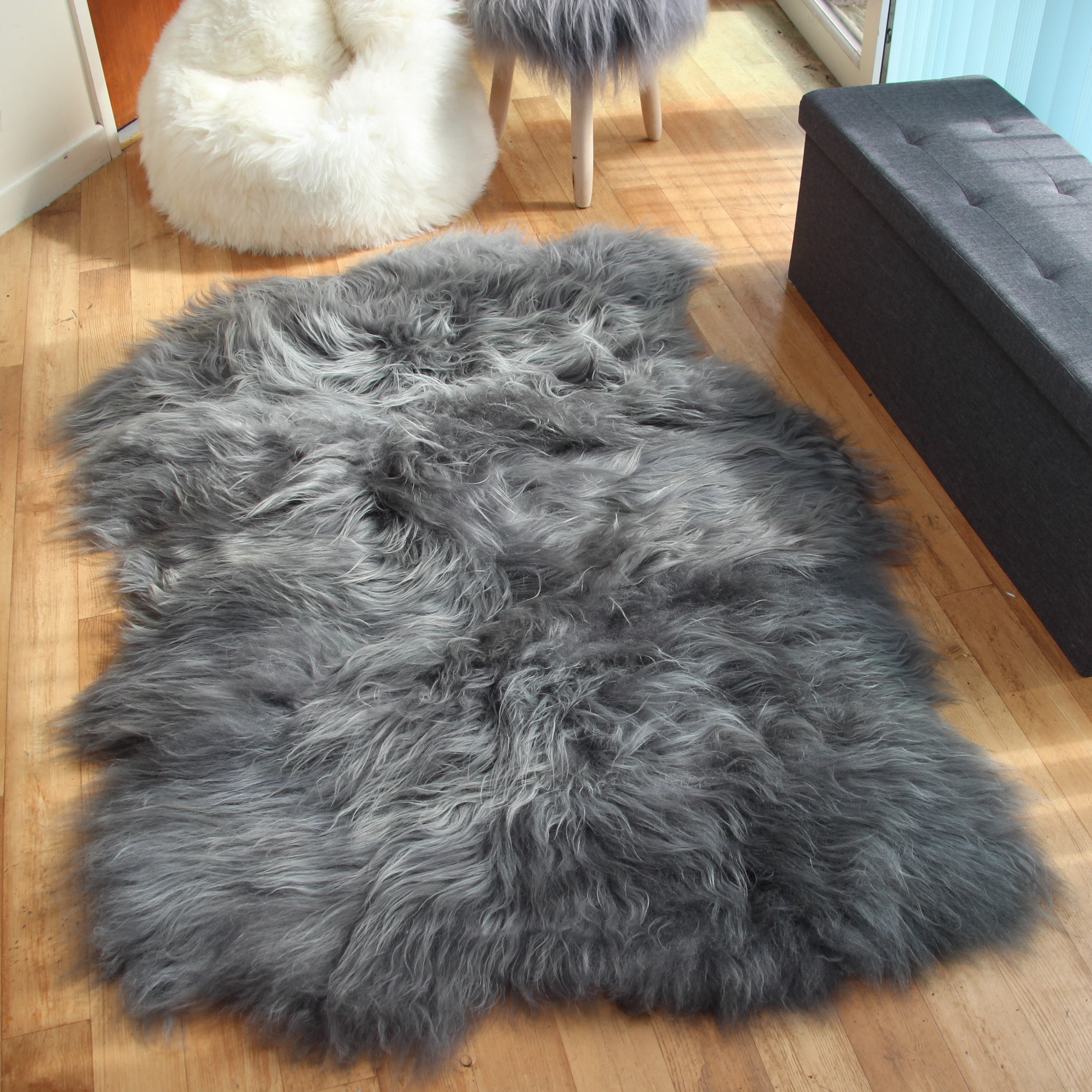 Icelandic Grey Sheepskin Rug with Natural Edges - Custom Made – Arthur ...