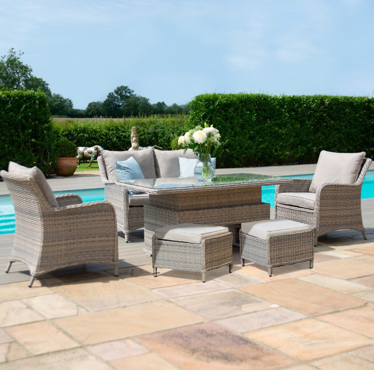 Cotswold Rattan 2 Seat Sofa Dining with Rising Table