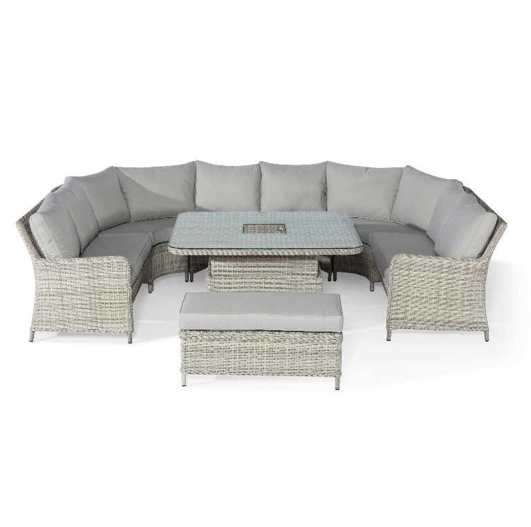 Oxford Rattan Royal U Shaped Sofa Set with Rising Table