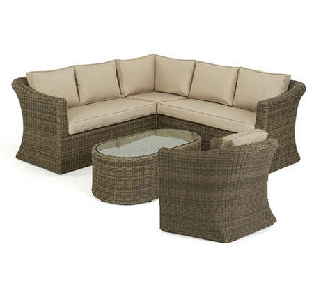 Winchester Small Rattan Corner Sofa Set with Arm Chair