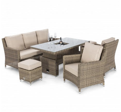 Winchester Rattan Sofa Dining Set with Ice Bucket & Rising Table