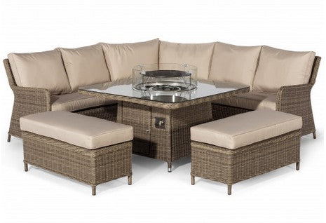 Winchester Rattan Royal Corner Sofa Set with Fire Pit