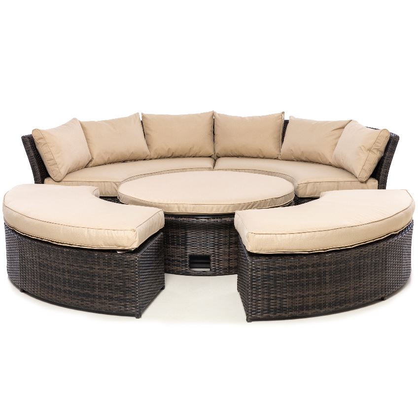 Chelsea Rattan Daybed Suite with Glass Table