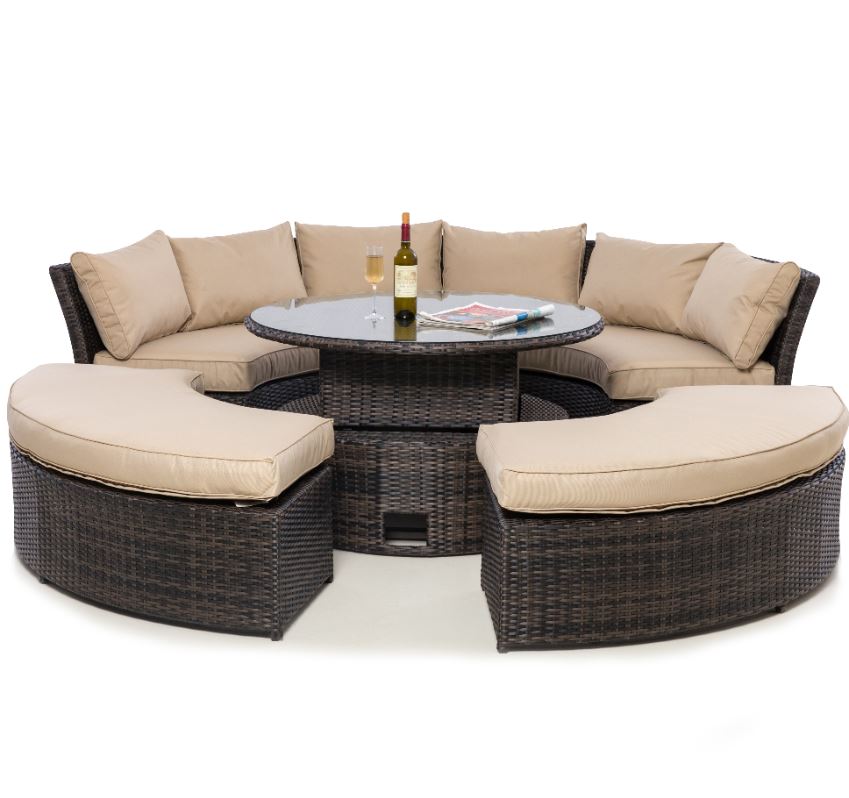 Chelsea Rattan Daybed Suite with Glass Table