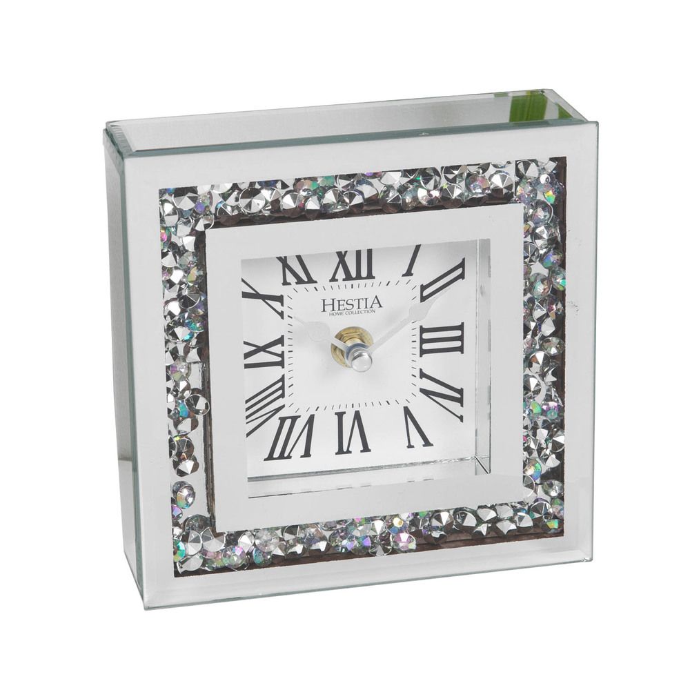 Hestia Crystal Border Mantel Clock