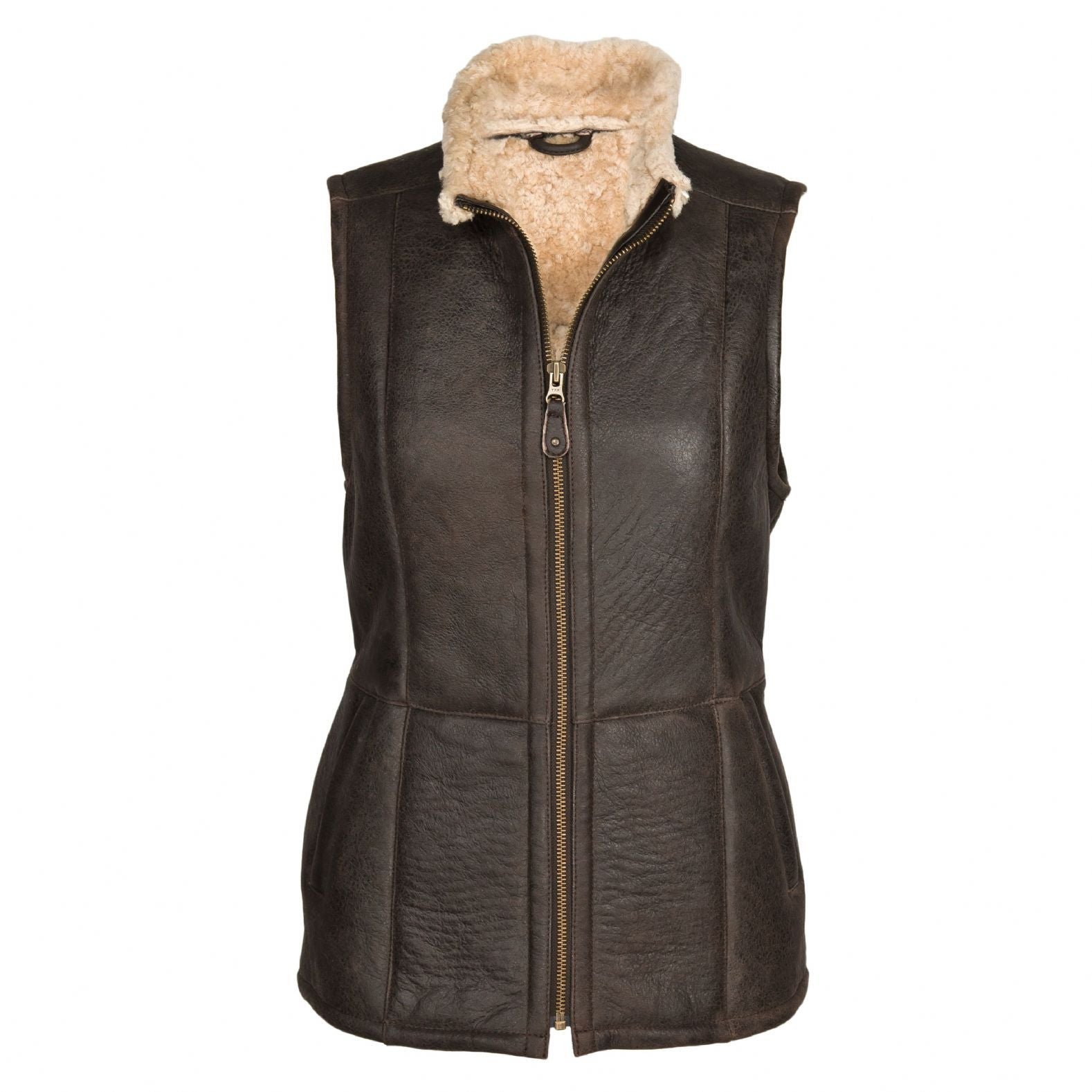 Ladies 'Gilly' Leather Sheepskin Gilet