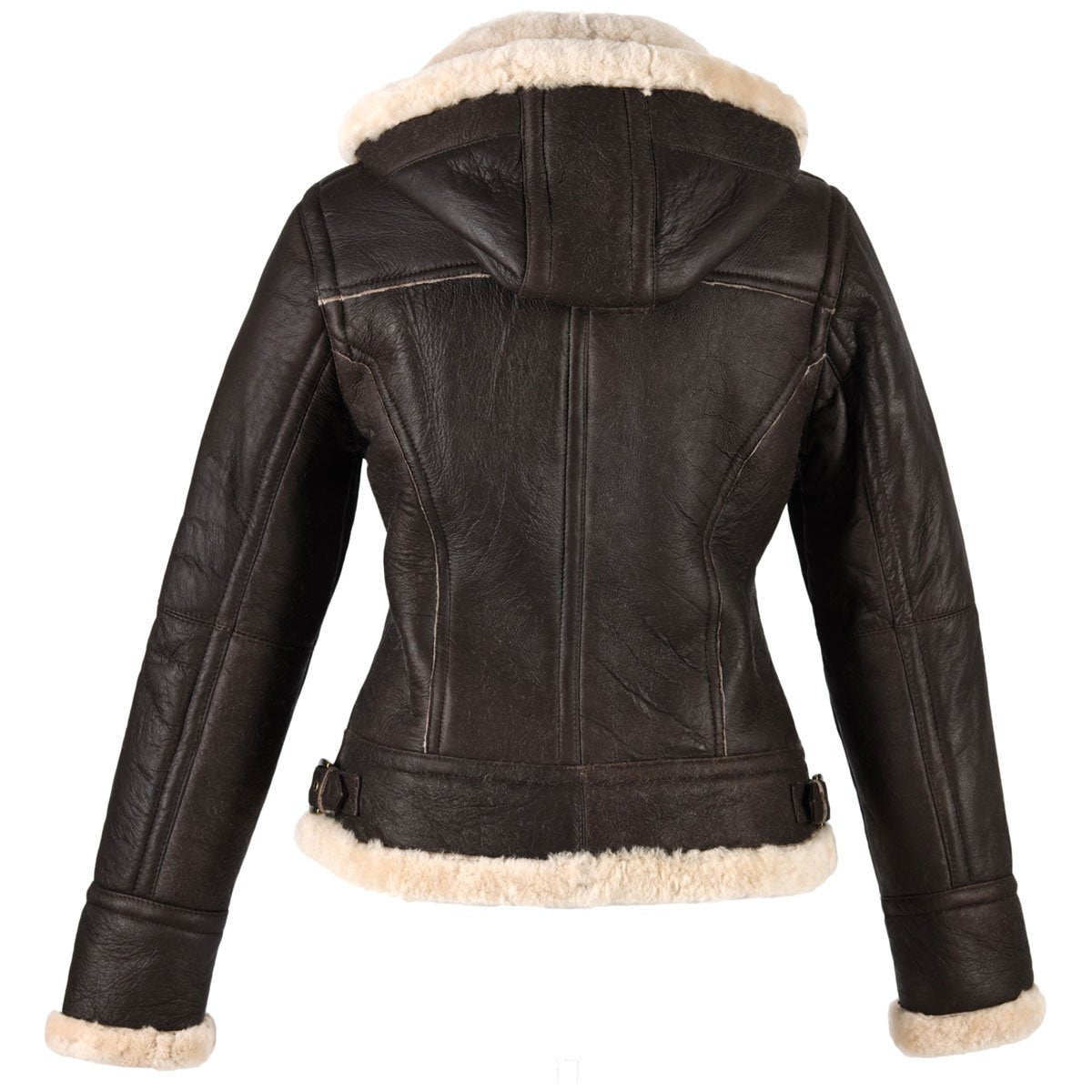 Ladies 'Jessie' Hooded Leather Sheepskin Jacket