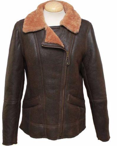 Ladies 'Mepal' Leather Sheepskin Flying Jacket