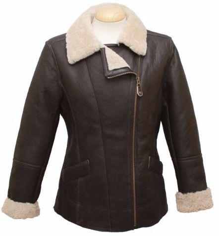 Ladies 'Mepal' Leather Sheepskin Flying Jacket