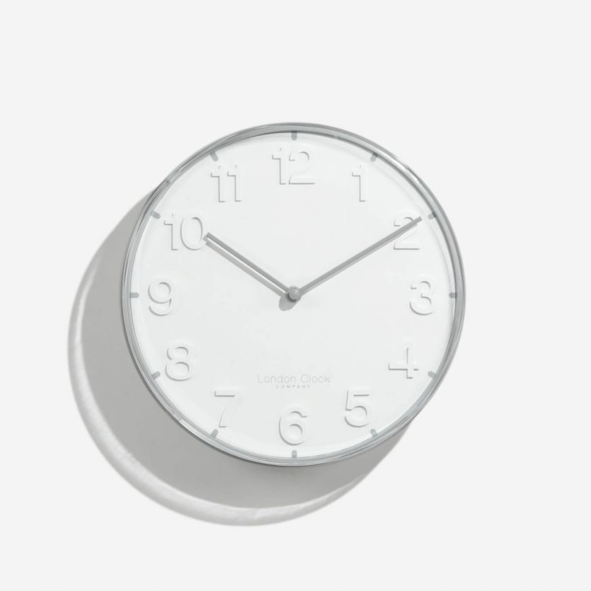 London Clock Company Deep Plastic Round Grey Wall Clock