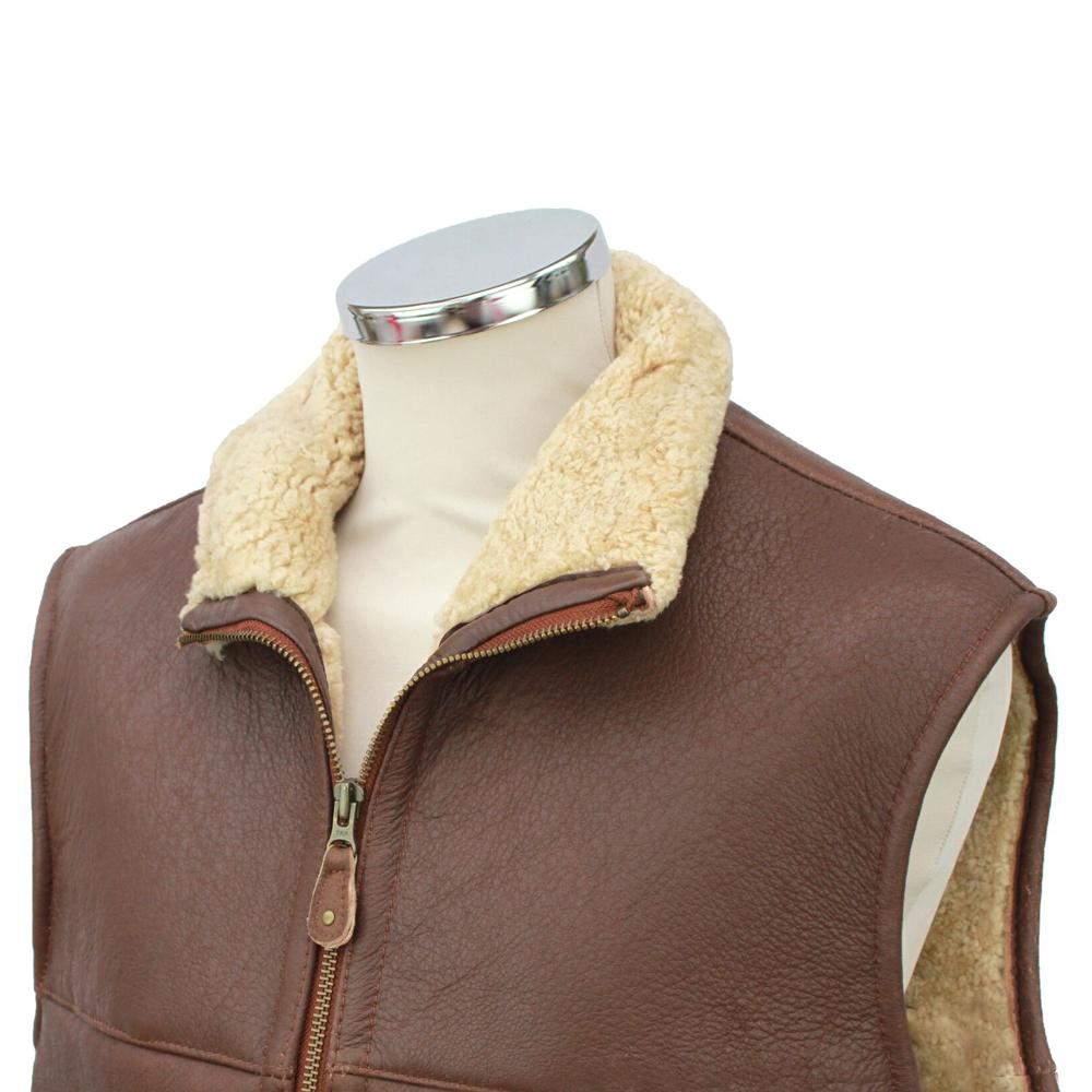 Mens 'Harvey' Gilet Leather Sheepskin Coat