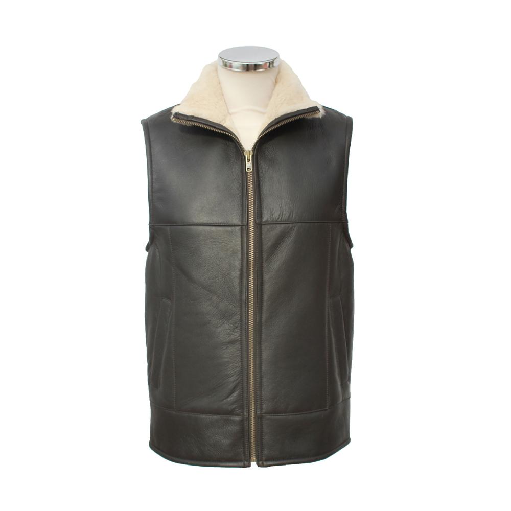 Mens 'Harvey' Gilet Leather Sheepskin Coat