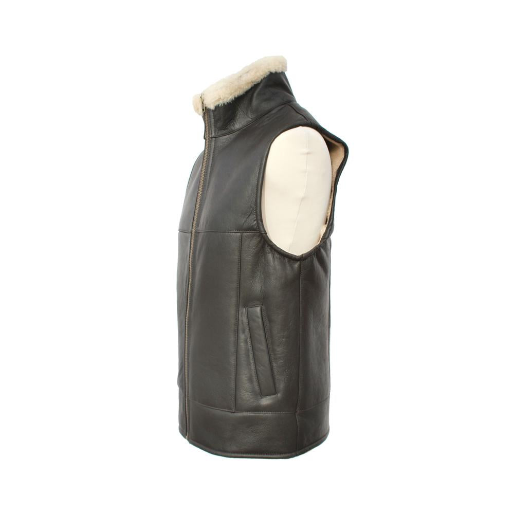 Mens 'Harvey' Gilet Leather Sheepskin Coat