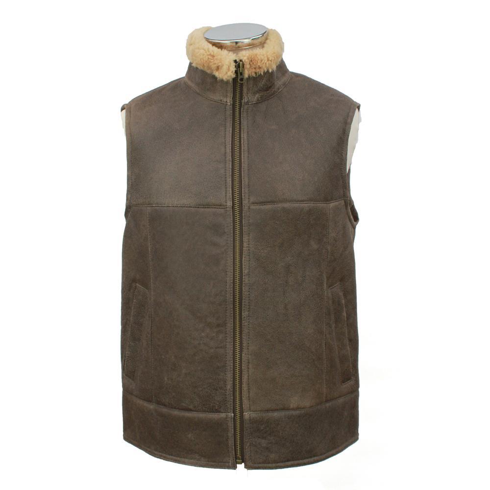 Mens 'Harvey' Gilet Leather Sheepskin Coat