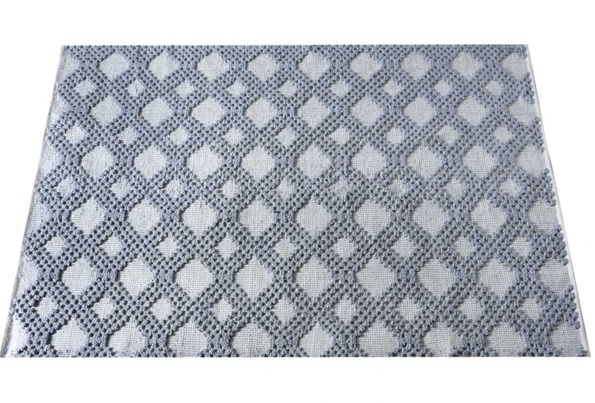 Grey Textured Diamond 'Novato' Modern Indoor / Outdoor PET Rug