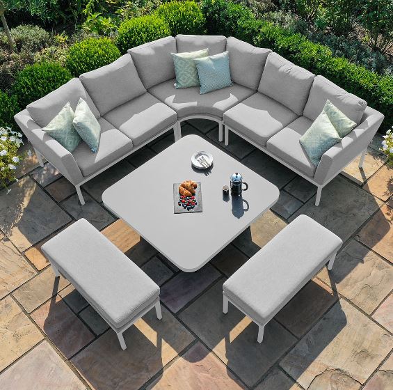 Pulse Deluxe Square Corner Dining Set with Rising Table